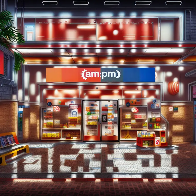 A QR Code of an all night corner shop AMPM