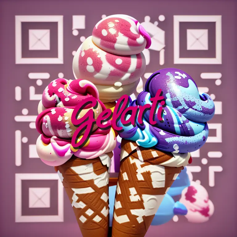 Deliciously colorful ice cream QR Code