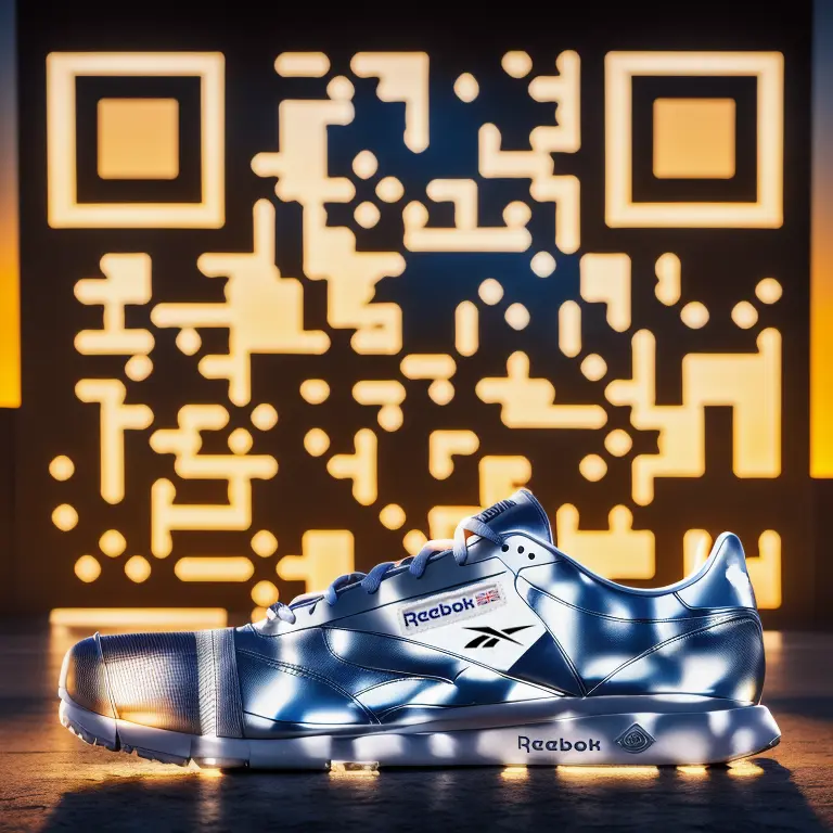 A QR Code of a pair of casual Reebok running shoes