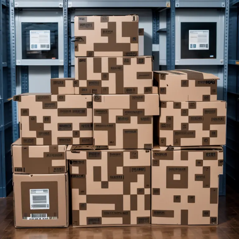 QR Code Warehouse with Packages